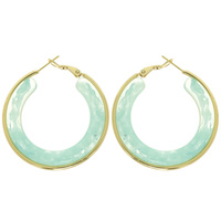 MARBLED RESIN HOOP EARRINGS