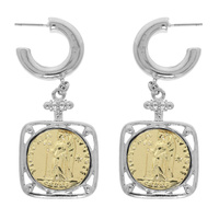 SAINT MEDALLION HUGGIE HOOP EARRINGS