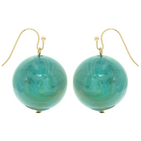 COLORFUL MARBLED BALL DROP EARRINGS