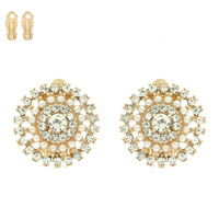 MULTI ROW CRYSTAL CLUSTER CLIP EARRINGS