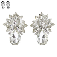 CLEAR BEAUTIFUL TEARDROP GEM EARRINGS