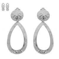 HAMMERED TEARDROP CLIP ON EARRINGS