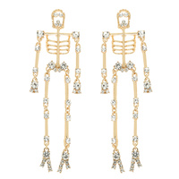 HALLOWEEN JEWELED SKELETON EARRINGS