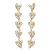 5-TIER HEART SHAPED RHINESTONE VALENTINE EARRINGS