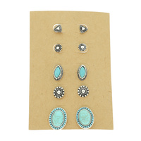WESTERN THEME 5 PAIR EARRING SET