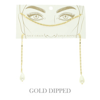 GOLD PLATED PEARL DROP FACE-CHAIN