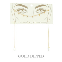 GOLD PLATED CRYSTAL DROP FACE-CHAIN