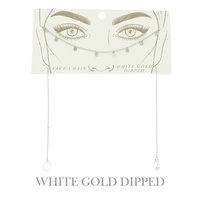 GOLD PLATED CRYSTAL DROP FACE-CHAIN