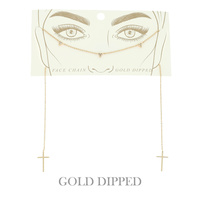 GOLD PLATED CROSS CHARM FACE-CHAIN