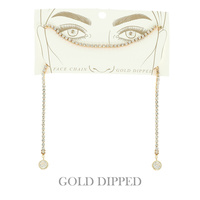 GOLD PLATED CRYSTAL DROP FACE-CHAIN