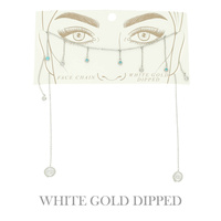 GOLD PLATED CRYSTAL DROP FACE-CHAIN