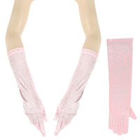 ELEGANT PARTY RHINESTONE LONG SATIN OPERA GLOVES