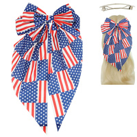 AMERICAN FLAG THEME BARRETTE HAIR CLIP