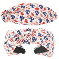 PATRIOTIC 4TH OF JULY TOP KNOTTED HEADBAND
