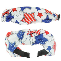 AMERICAN FLAG THEME TOP KNOTTED HEADBAND