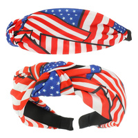 AMERICAN FLAG THEME TOP KNOTTED HEADBAND