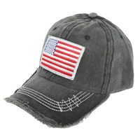 AMERICAN FLAG EMBROIDERED BASEBALL CAP