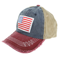 AMERICAN FLAG EMBROIDERED BASEBALL CAP