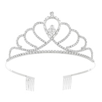 CRYSTAL RHINESTONE CROWN WITH COMB TIARA