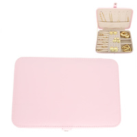 SOLID COLOR PU LEATHER JEWELRY BOX