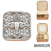 WESTERN STEER HEAD METAL PLATE JEWELRY BOX