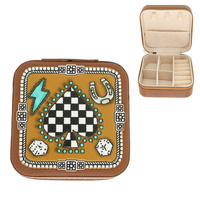 WESTERN GAMBLING THEME LEATHER JEWELRY BOX