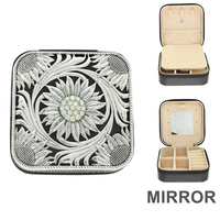 WESTERN FLORAL METAL PLATE JEWELRY BOX