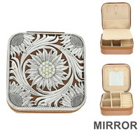 WESTERN FLORAL METAL PLATE JEWELRY BOX