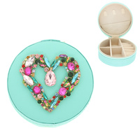 CRYSTAL HEART ROUND JEWELRY BOX