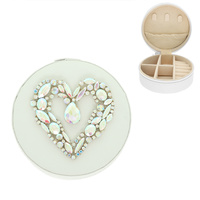 CRYSTAL HEART ROUND JEWELRY BOX