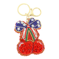 USA FLAG THEMED CHERRY KEYCHAIN