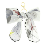FLORAL SCARF BOW BAG CHARM KEYCHAIN