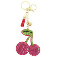 CHERRY TASSEL BAG CHARM KEYCHAIN