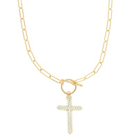 CROSS PENDANT TOGGLE NECKLACE