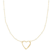 PEARL STATION HEART NECKLACE