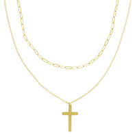 MULTI-STRAND CROSS NECKLACE
