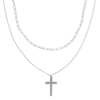 MULTI-STRAND CROSS NECKLACE