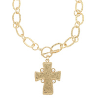 CROSS PENDANT TOGGLE NECKLACE