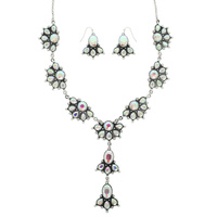 WESTERN JEWELED Y-SHAPED NECKLACE SET