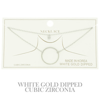 CZ GOLD PLATED ROUND CUT PENDANT NECKLACE