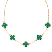 ENAMEL CLOVER CHARM NECKLACE