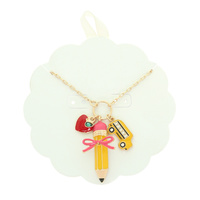 TEACHER THEME MULTI CHARM NECKLACE