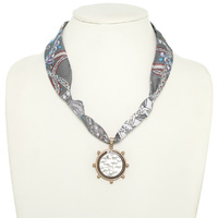 CROSS COIN PENDANT SCARF NECKLACE