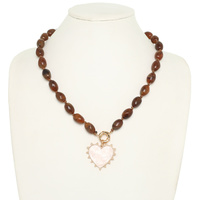 PEARL HEART BEAD NECKLACE