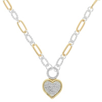 HEART PAVE LINK NECKLACE
