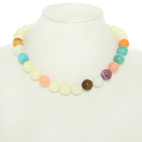 COLORFUL MARBLE ROUND BEAD NECKLACE