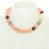 COLORFUL MARBLE ROUND BEAD NECKLACE