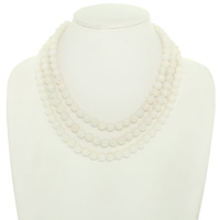MULTI STRAND MARBLE PEARL NECKLACE