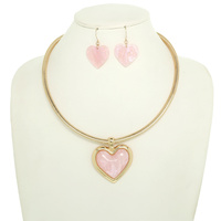 HEART PENDANT NECKLACE SET