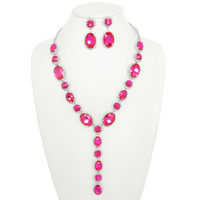 JEWELED LARIAT NECKLACE SET